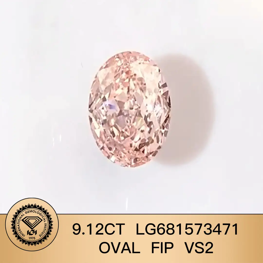 Gioielli Messi CVD Lab Diamond Fancy Pink Intense 9.12CT LG681573471 Oval FIP vs2 1