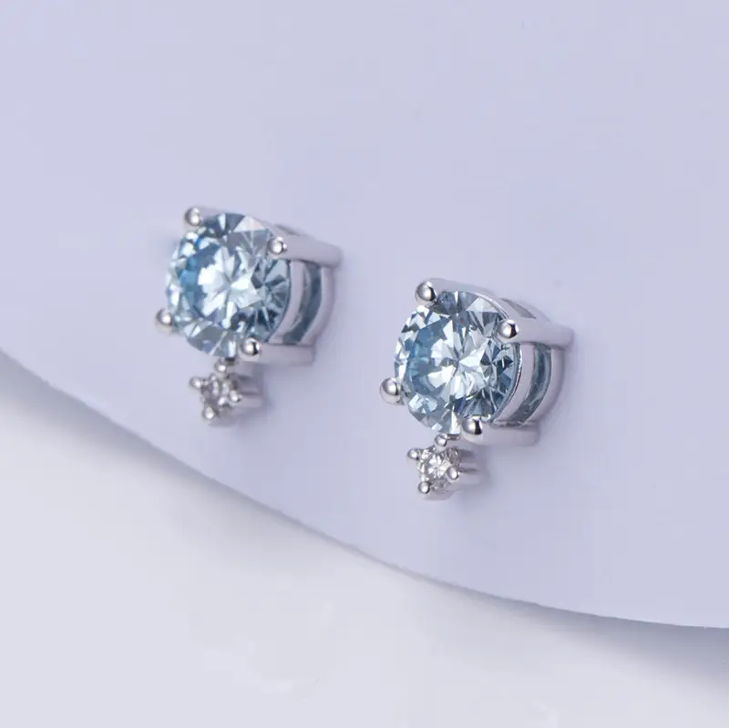 MSE-639 Gioielli Messi Gioielli personalizzati 18K14K Orenatura in oro Blu Round Lab Diamond CVD 1