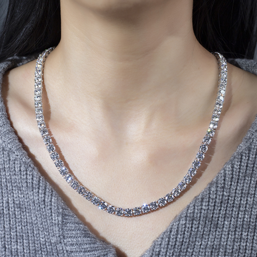 MSN-889 Lab Diamond Tennis Chains Iced Alahas Kwintas | Messi Alahas 8