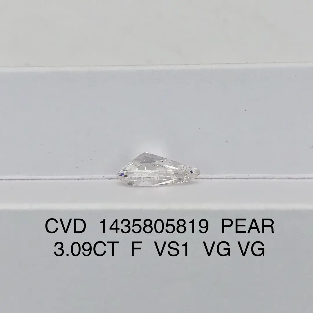 IGI Certified 3.09CT Pear Lab Grown Diamond 5