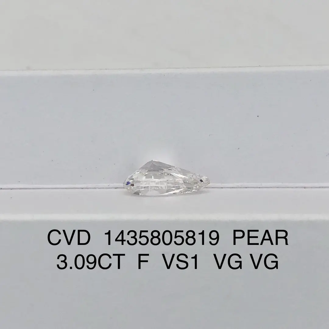 IGI Certified 3.09CT Pear Lab Grown Diamond 5