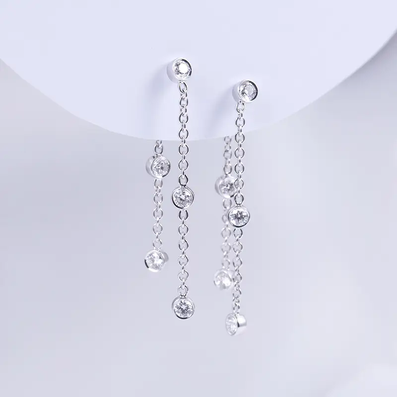 Gioielli MSE-642 Messi 10K 14K 18K White Gold Lab Diamond Earring Personalizza gioielli 1