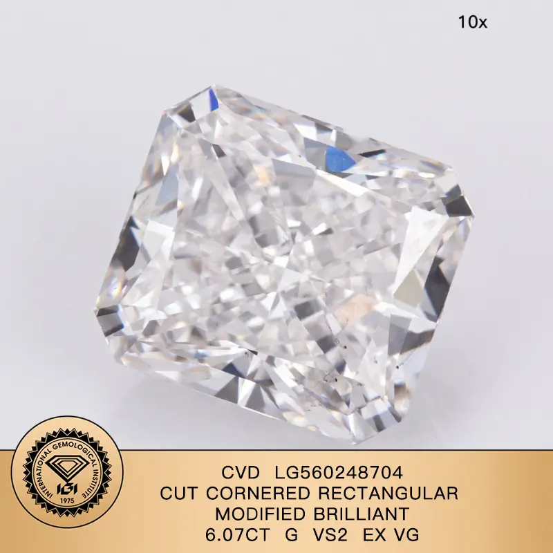 Personalizza il diamante Briuant rettangolare modificato rettangolare a taglio Diamond di laboratorio Ex Vg con certificato IGI LG560248704 1