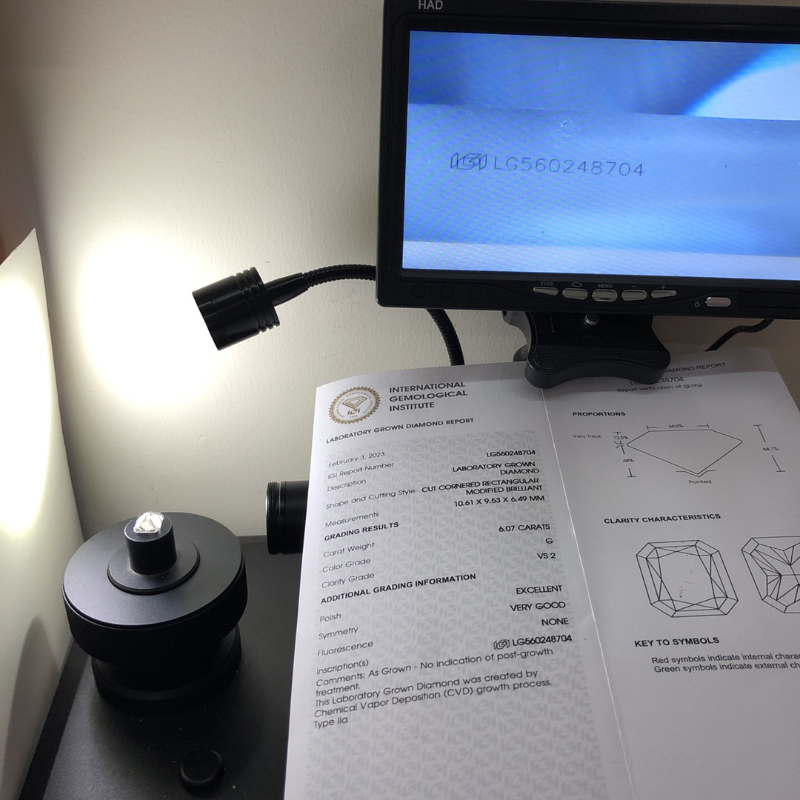 Customize Cut CORNERED RECTANGULAR MODIFIED BRIUANT 6.07carat G VS2 EX VG Lab Diamond with IGI certificate LG560248704 13