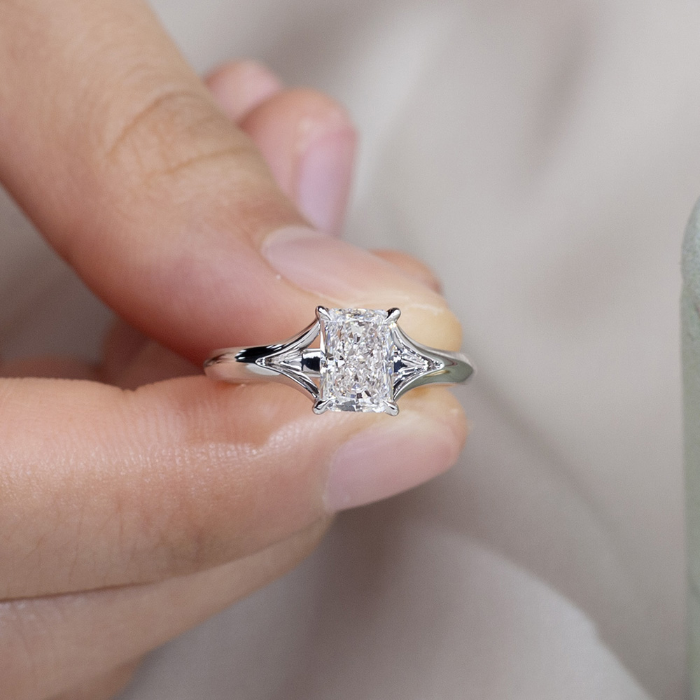 MSR-1731 Luxury Fancy Shape Lab Grown Diamond Ring Radiant Cut Diamond Alahas | Messi Alahas 7