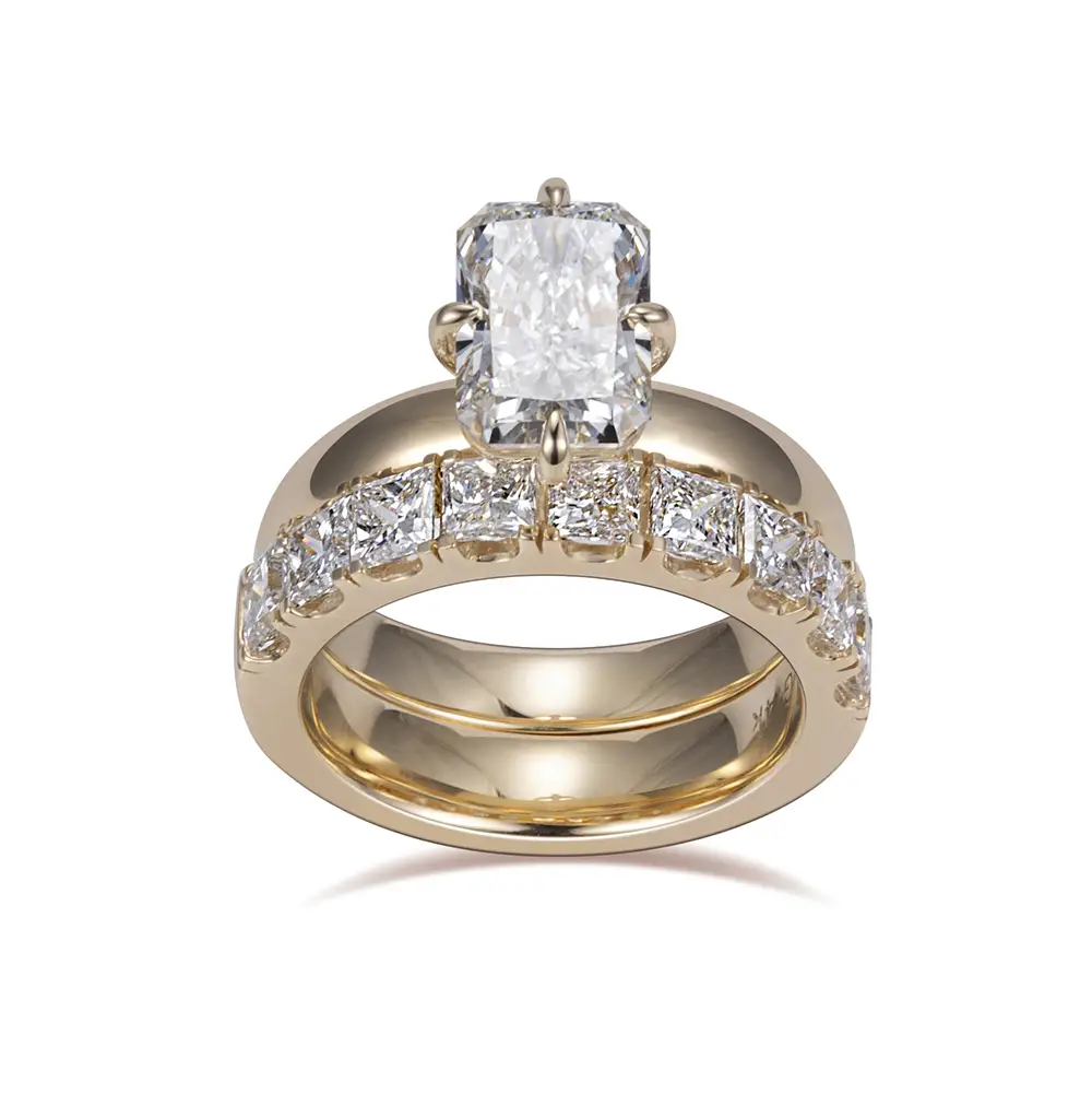 MSR-1798 Lab Diamond 18K Oro Oro Anelli Enternività Anello di fidanzamento radiante | Gioielli Messi 1