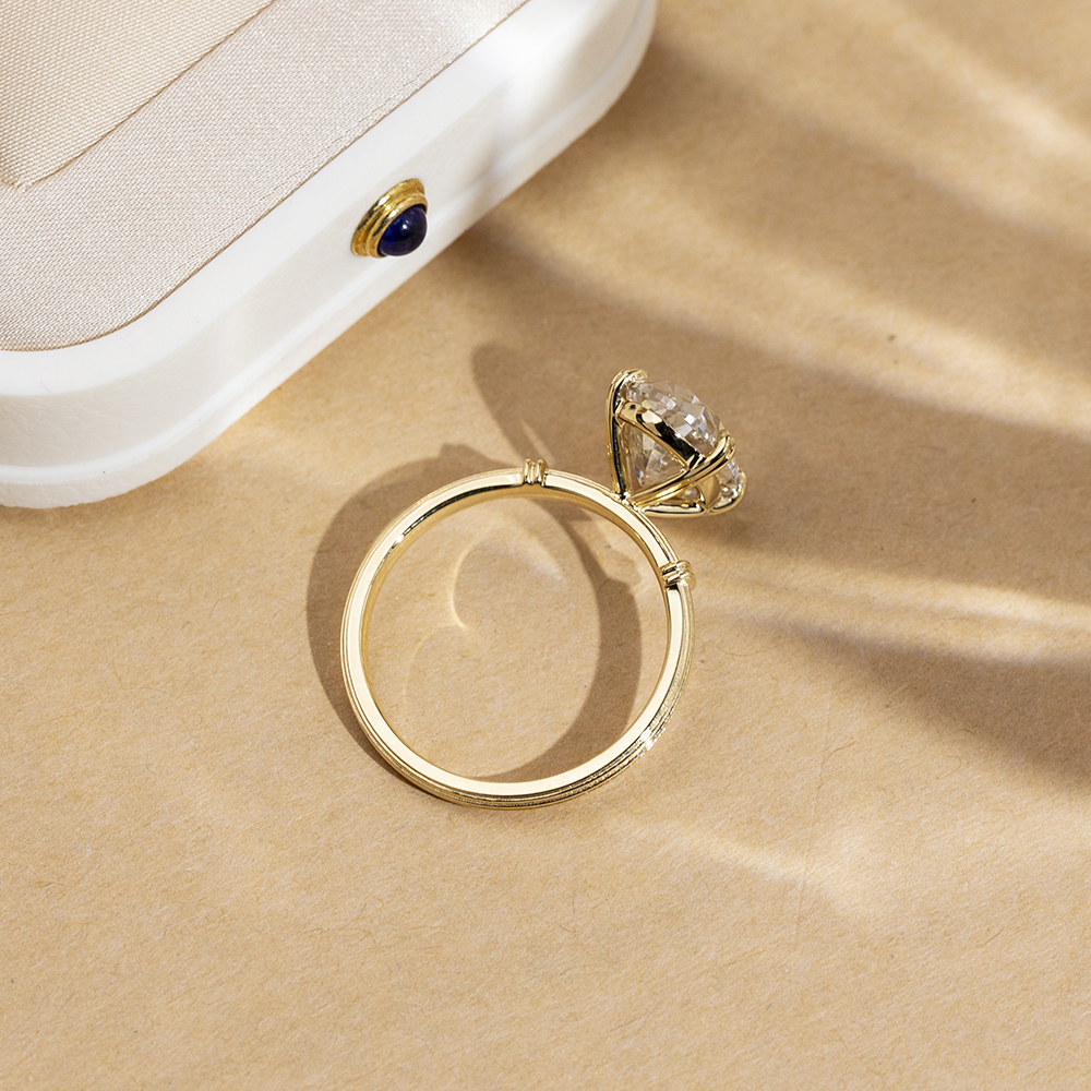 MSR-1711 Messi Jóias Oval Cut CVD Anéis de noivado de ouro branco Ring Solitaire Ring Fabricante de jóias personalizadas 13