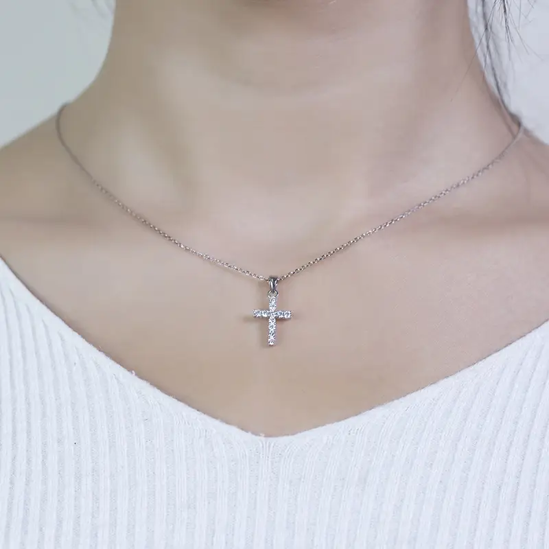 14K White Gold Lab Diamond Tennis Necklace 7