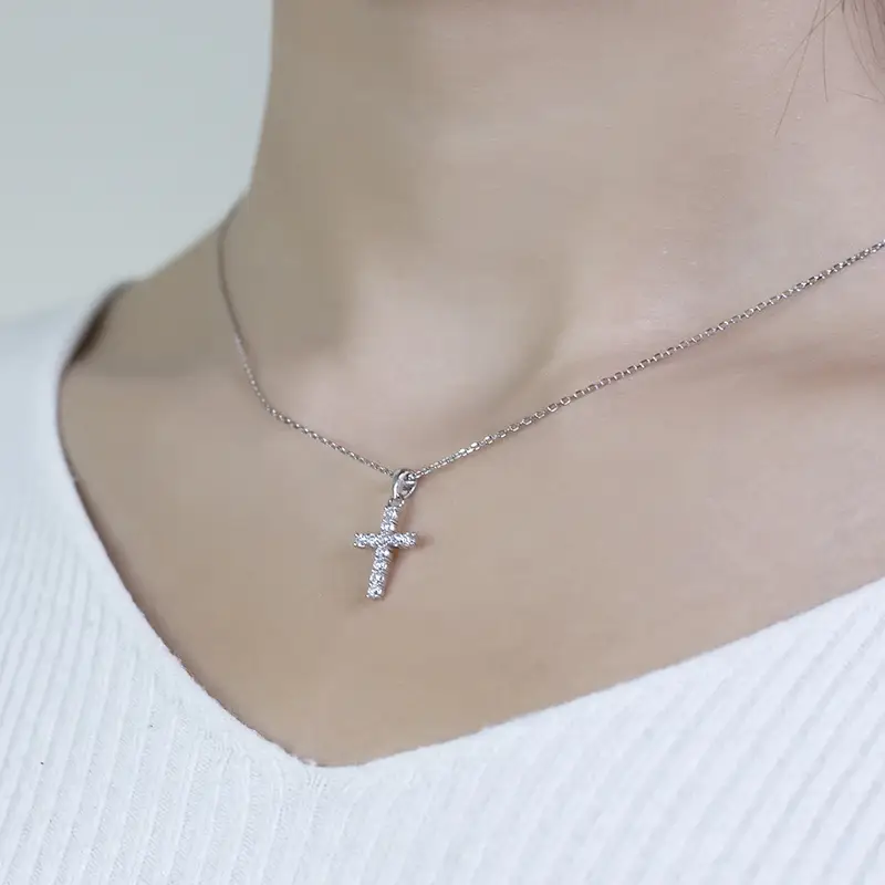 14K White Gold Lab Diamond Tennis Necklace 6