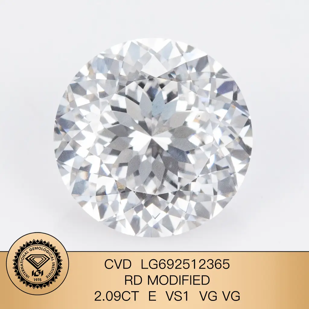 2.09ct E VS1 VG VG Round CVD Lab Diamond with IGI Certificate 5
