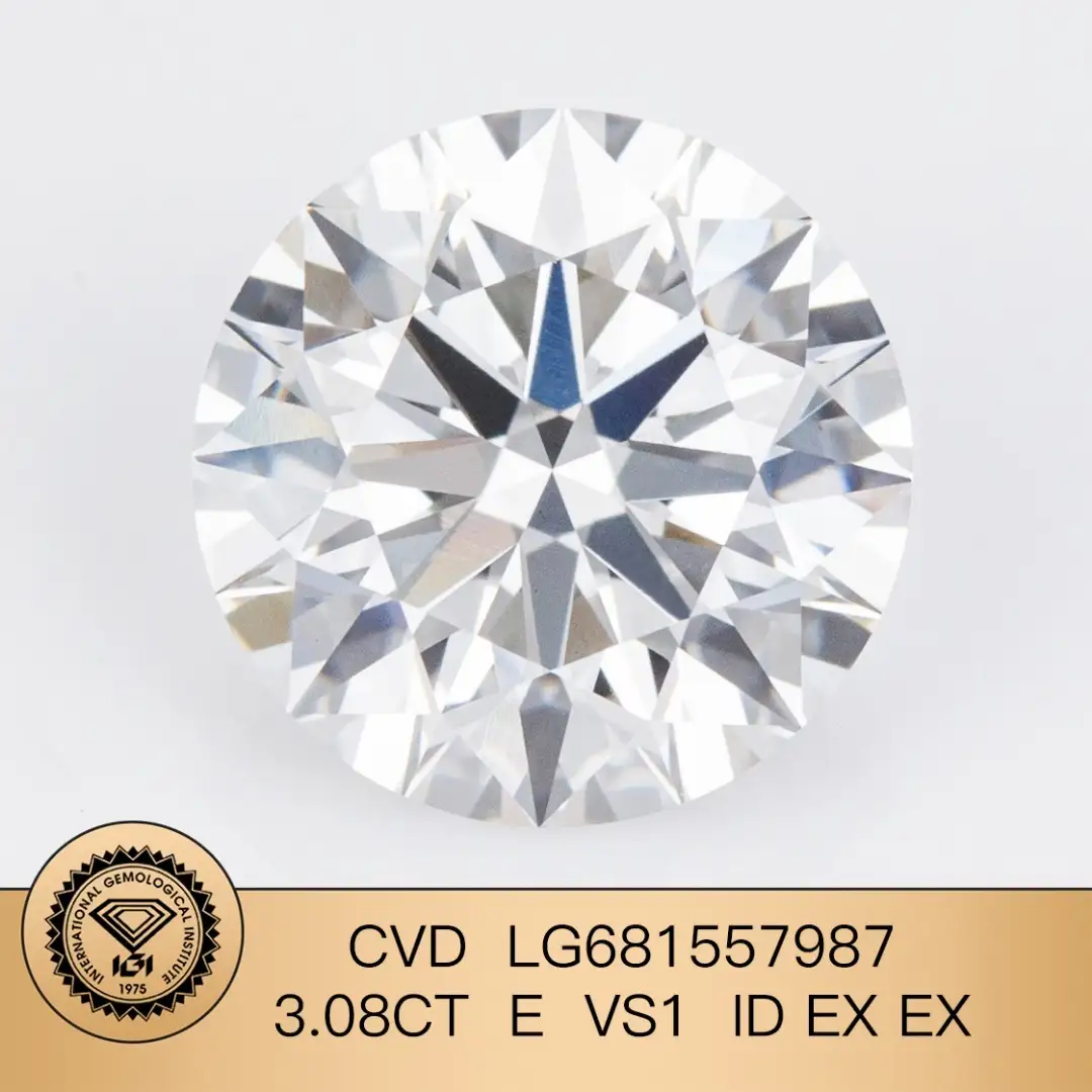 Gioielli Messi Round 3.08Carat E VS1 CVD ID EX EX Lab Diamond con certificato IGI LG681557987 1