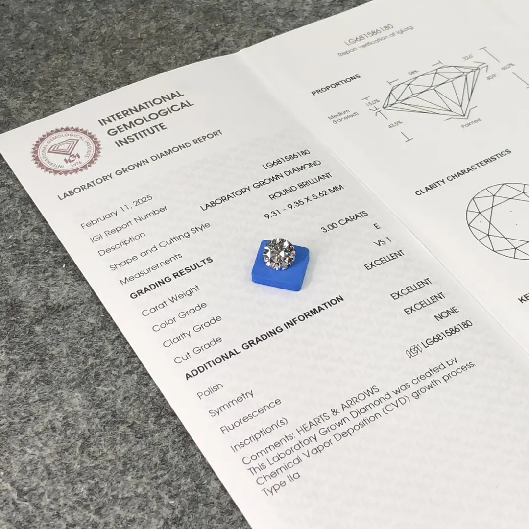 Berlian Bulat 2 Karat Buatan Makmal - untuk Cincin - Barang Kemas Messi 3