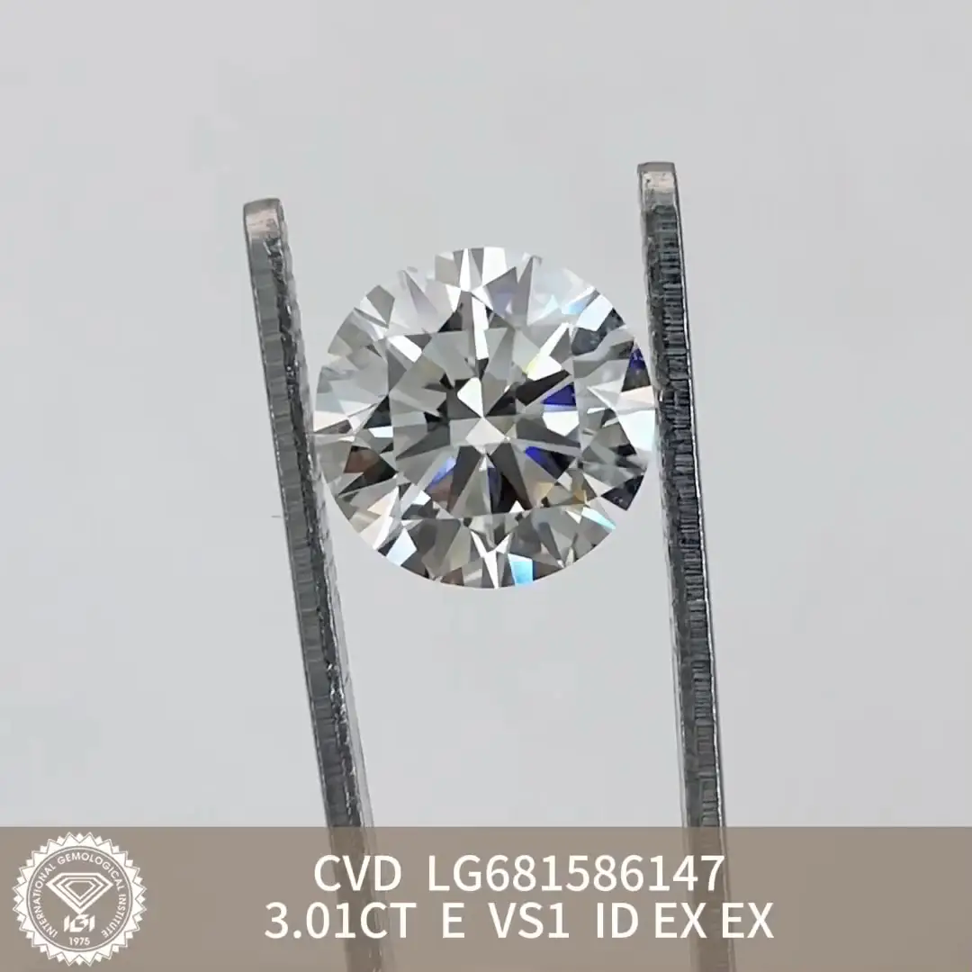 Gioielli Messi CVD Lab Diamond Round 3.01ct E VS1 LG681586147 ID ex ex 1