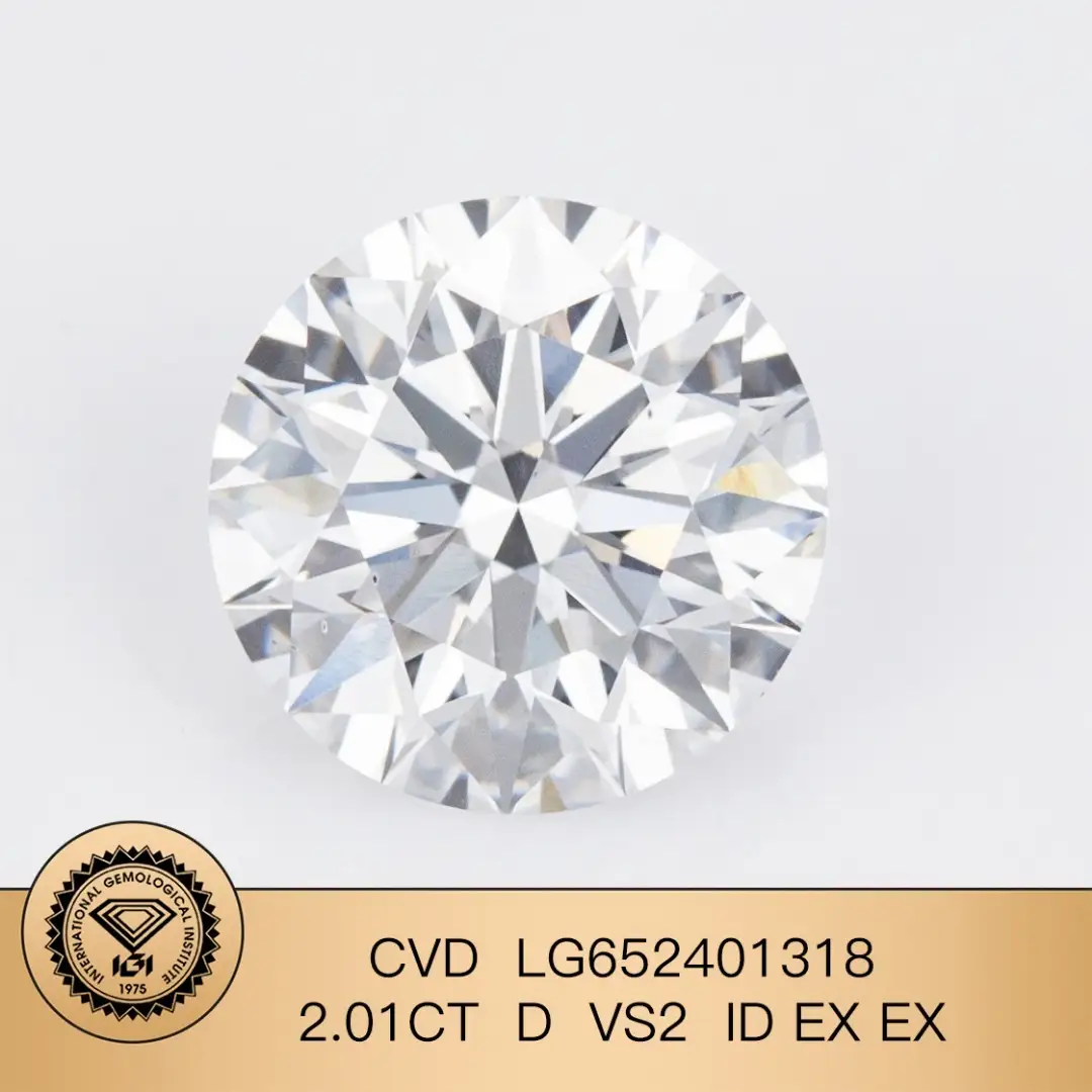 Lab Grown Diamond 2.01ct D vs2 ID ex Ex CVD LG652401318 per gioielli | Gioielli Messi 1
