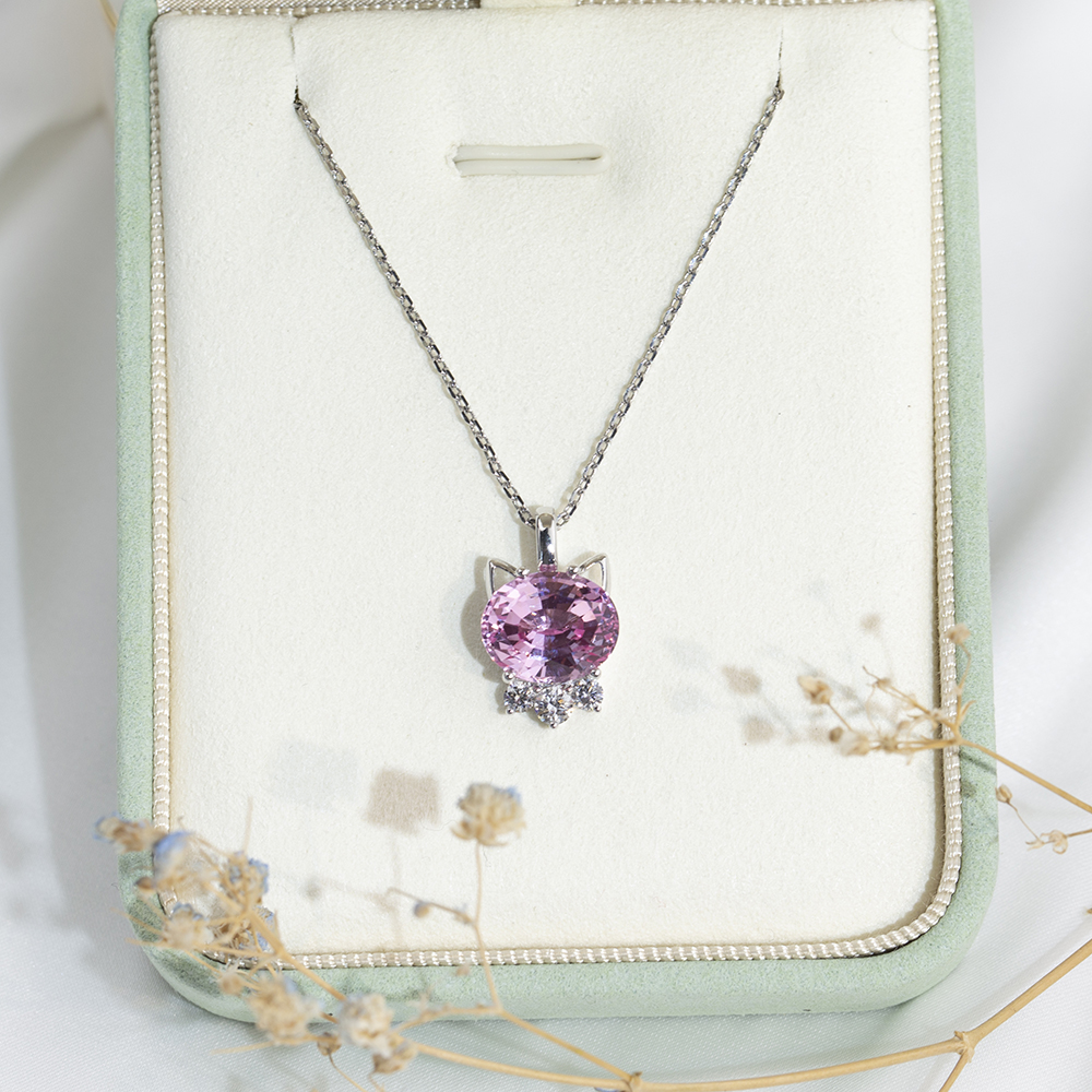 MSN-878 18K Puti nga Bulawan nga Gemstone Custom Lab Gitubo nga Diamond Kwintas 10