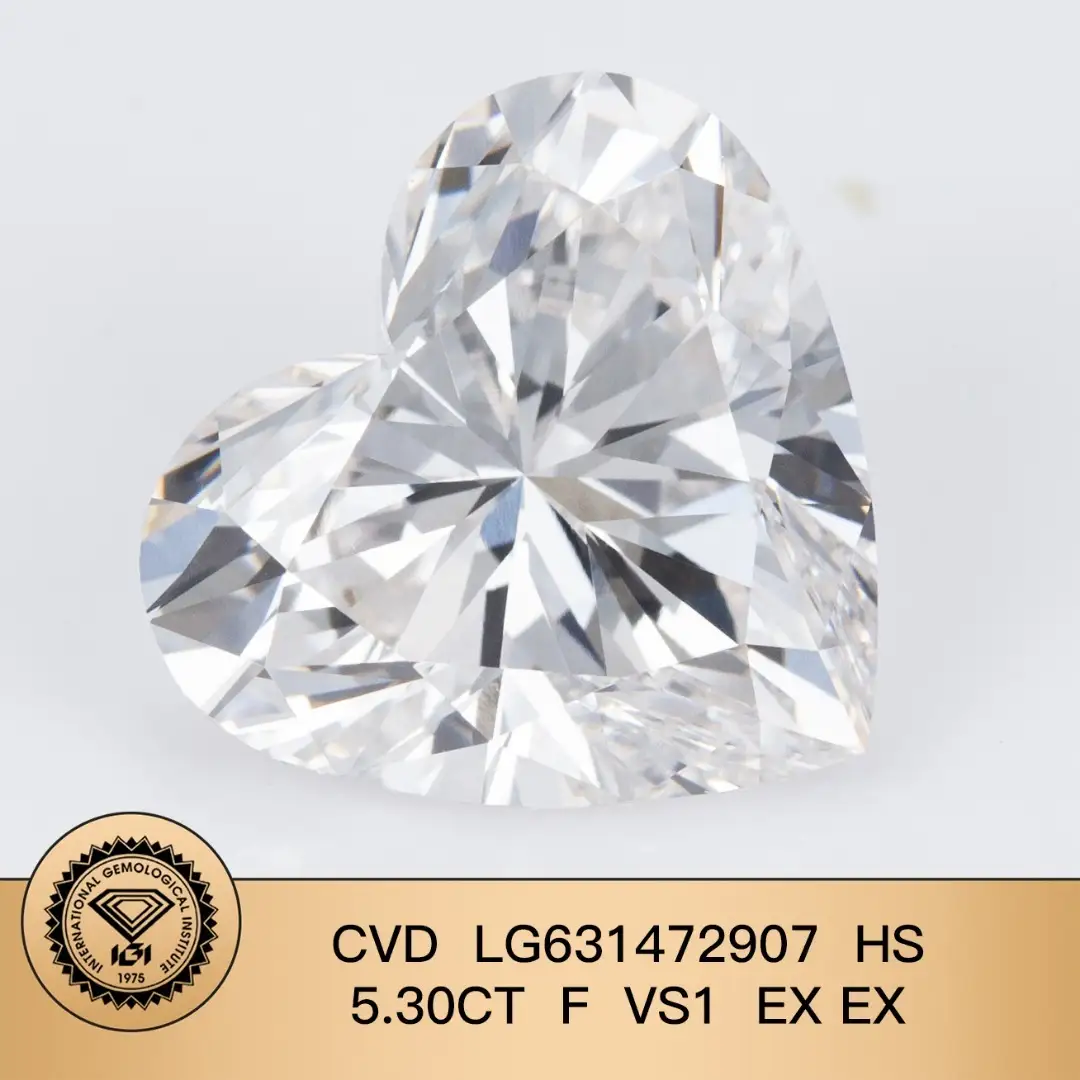Grande dimensione 5,30 ct di forma cardiaca 5.30ct f vs1 ex lab diamond accetta personalizzare 1