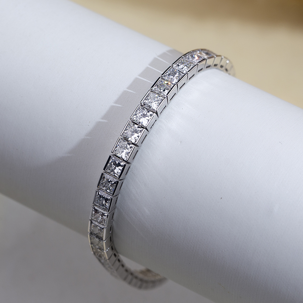 MSB-623 18K White Gold Princess square Lab Grown Diamond Custom Tennis 11