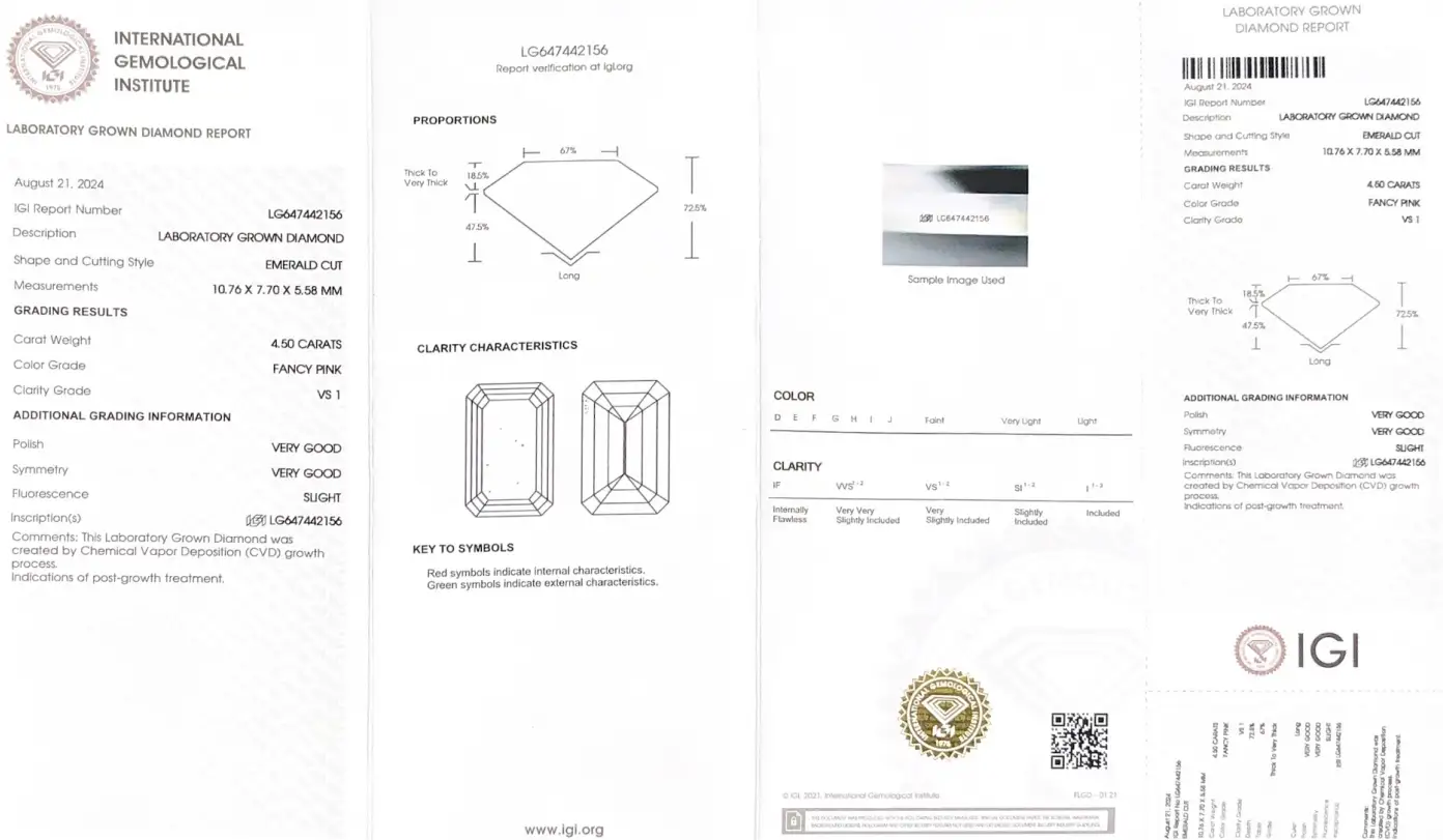 4.5CT Princess Lab Grown Diamond by Messi Jewelry 6