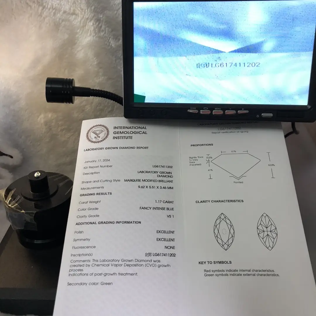1.17CT Marquise Lab Diamond - Customizable & Authentic 4