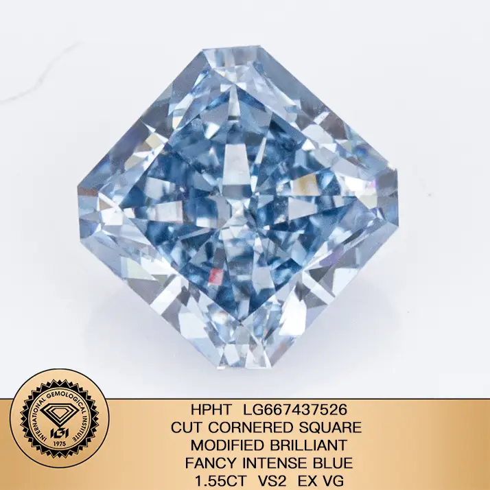 1.55ct vs2 ex vg quadrati quadrati modificati lumentat fantasia intenso blu hpht lg667437526 gioielli messi 1