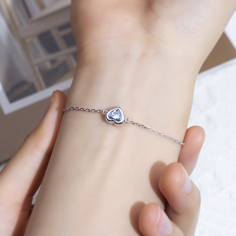 Messi -smycken Anpassa 9K/10K/14K/18K/Sterling Silver Lab Diamond Armband 7