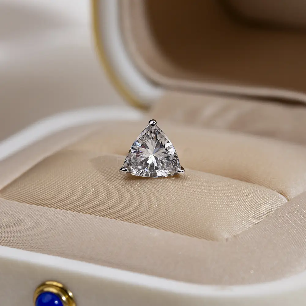 Gioielli Messi MSE-790 Triangle Cut Lab Diamond 18K 14K Oreno in oro in oro bianco personalizzato 1