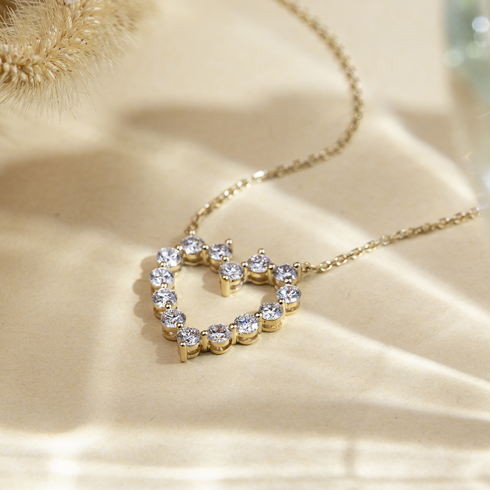 MSM-879 18K Dilaw nga Bulawan nga Hugis sa Kasingkasing Pretty Kwintas Custom Alahas 9