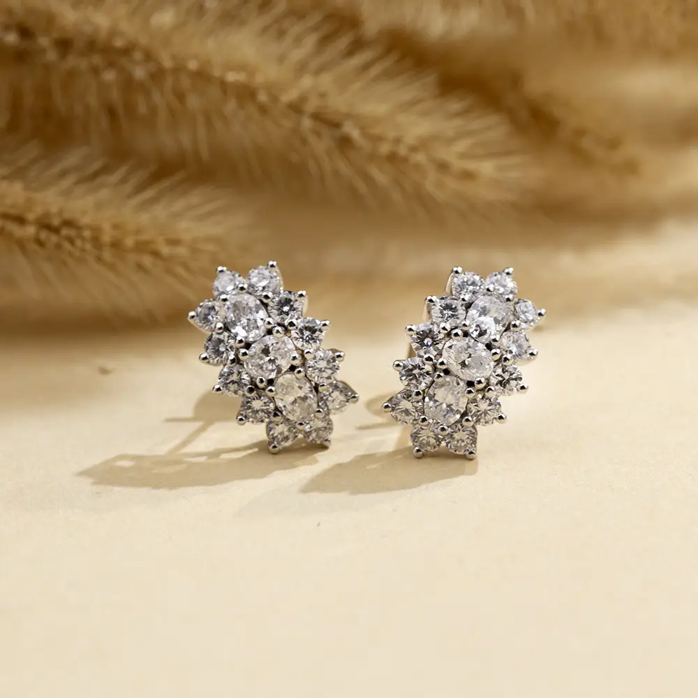 Messi gioielli MSE-780 Diamond Fancy Cut 18K Oregano in oro bianco 1