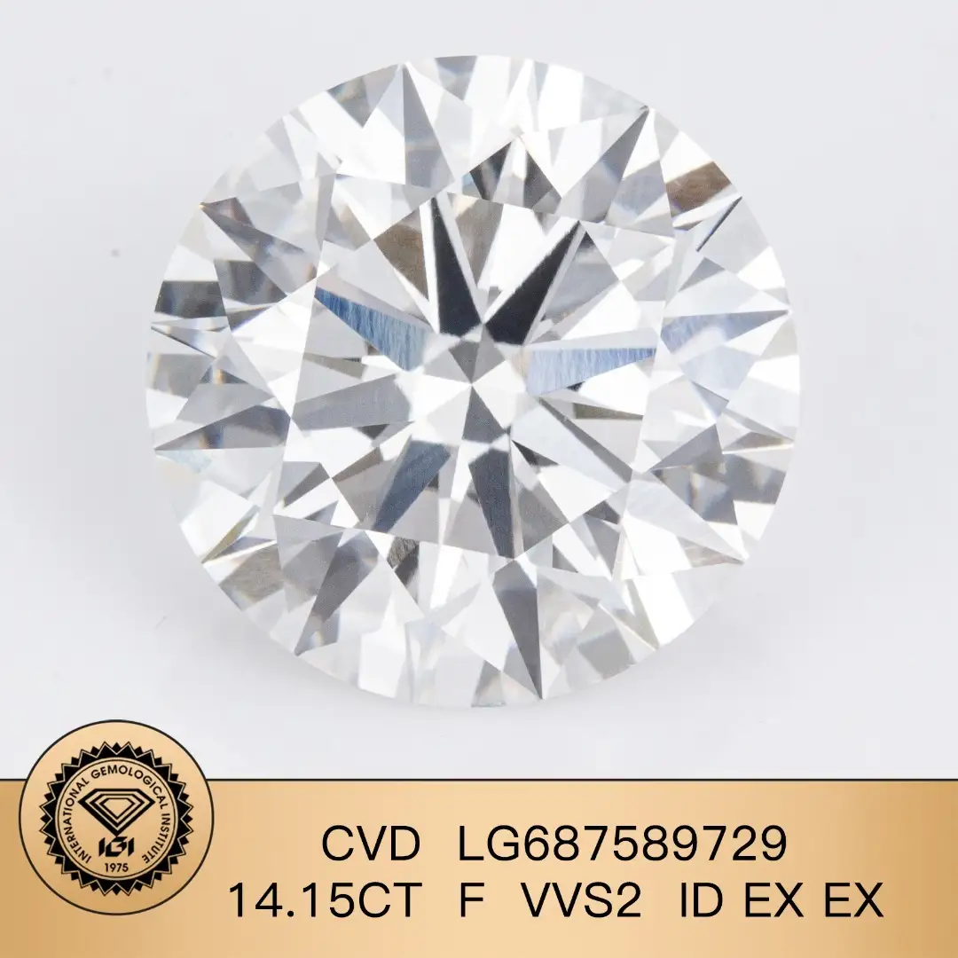 Lab Grown Round Diamond 14.15ct F VVS2 ID ex CVD LG687589729 1