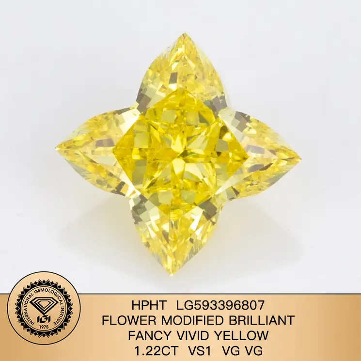 3.13ct fiore modificato brillante fantasia intenso brillante vs1 ex cvd lg608378285 | Gioielli Messi 1