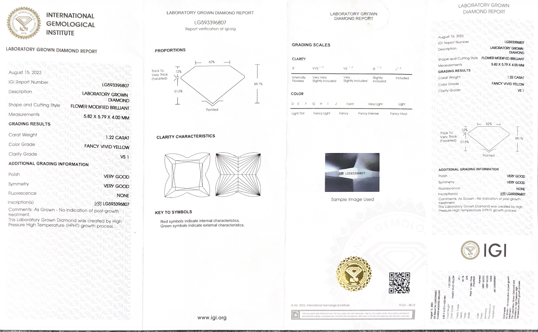3.13CT Flower Modified Brilliant Fancy Intense Brilliant VS1 EX EX CVD LG608378285 | Messi Jewelry 8