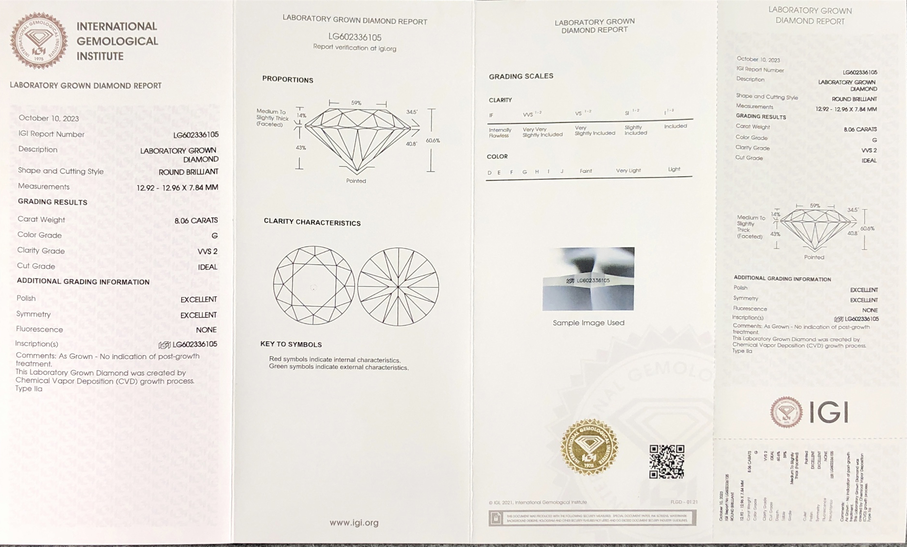5ct Lab Diamond - IGI Certified, Perfect Symmetry & Cut 8