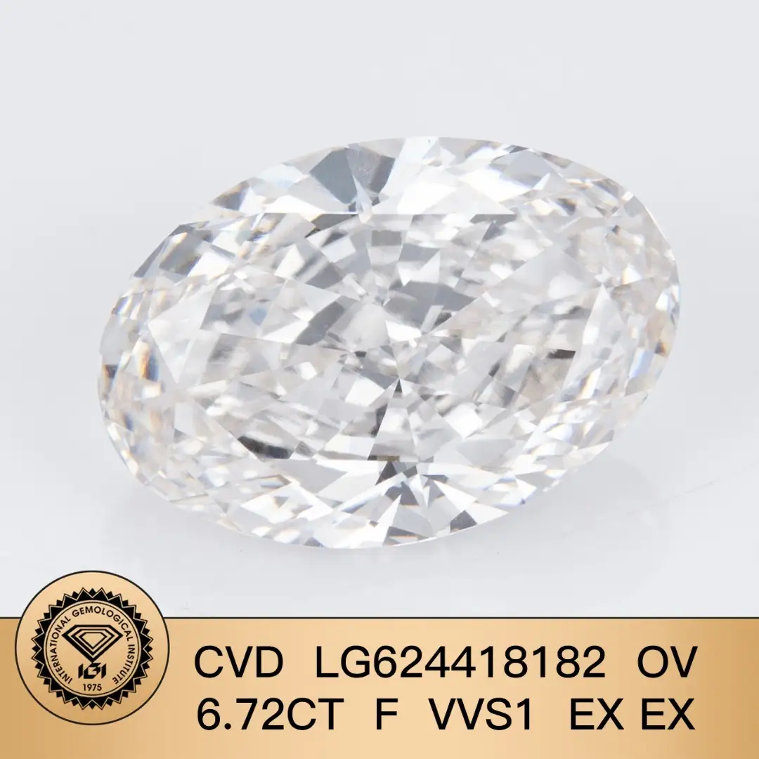 Igi Oval Lab Ground Diamond 6.72ct f vvs1 ex lg624418182 1