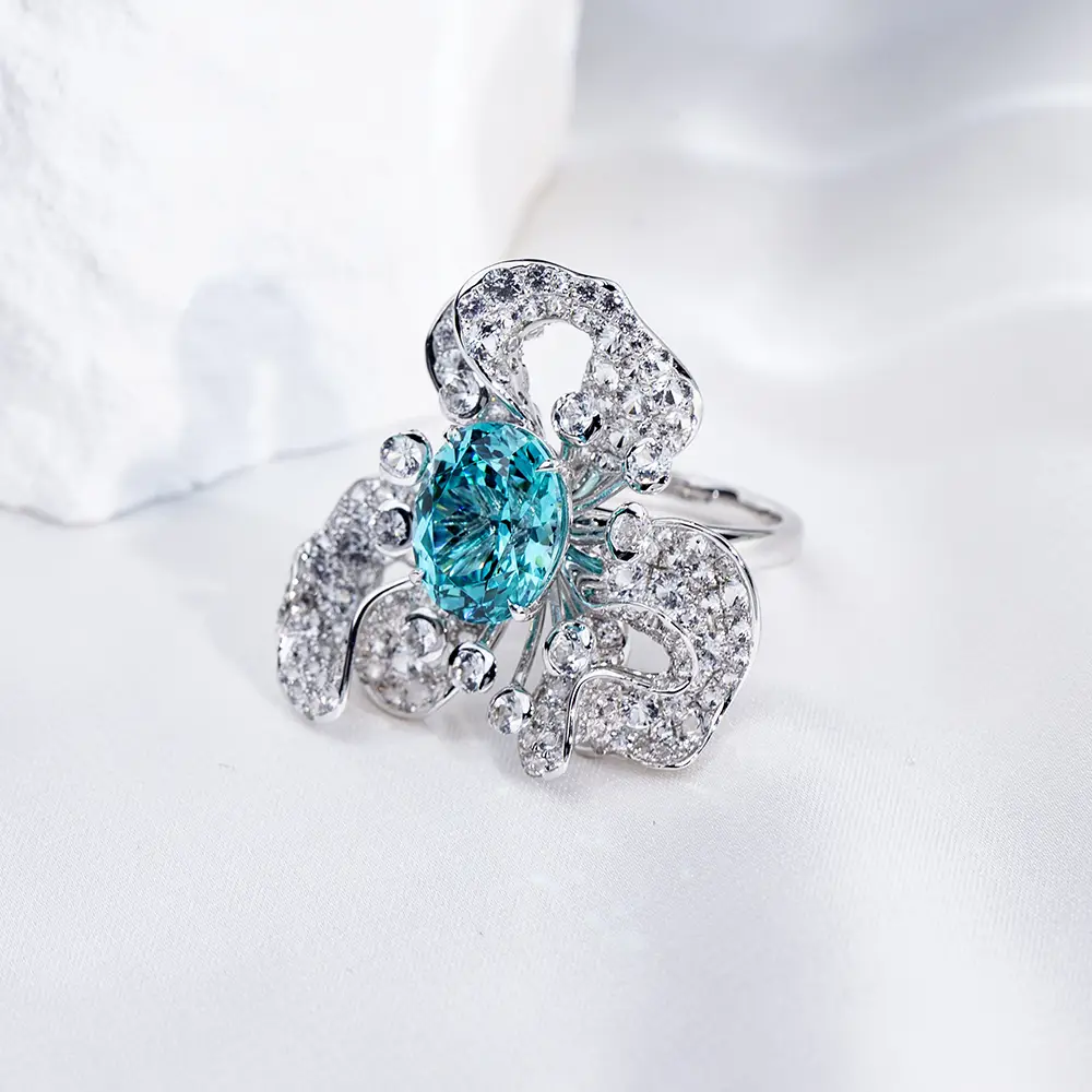 MSR-1740 Pretty Gemstone &amp;Gioielli ad anello di lusso a diamante di laboratorio 1