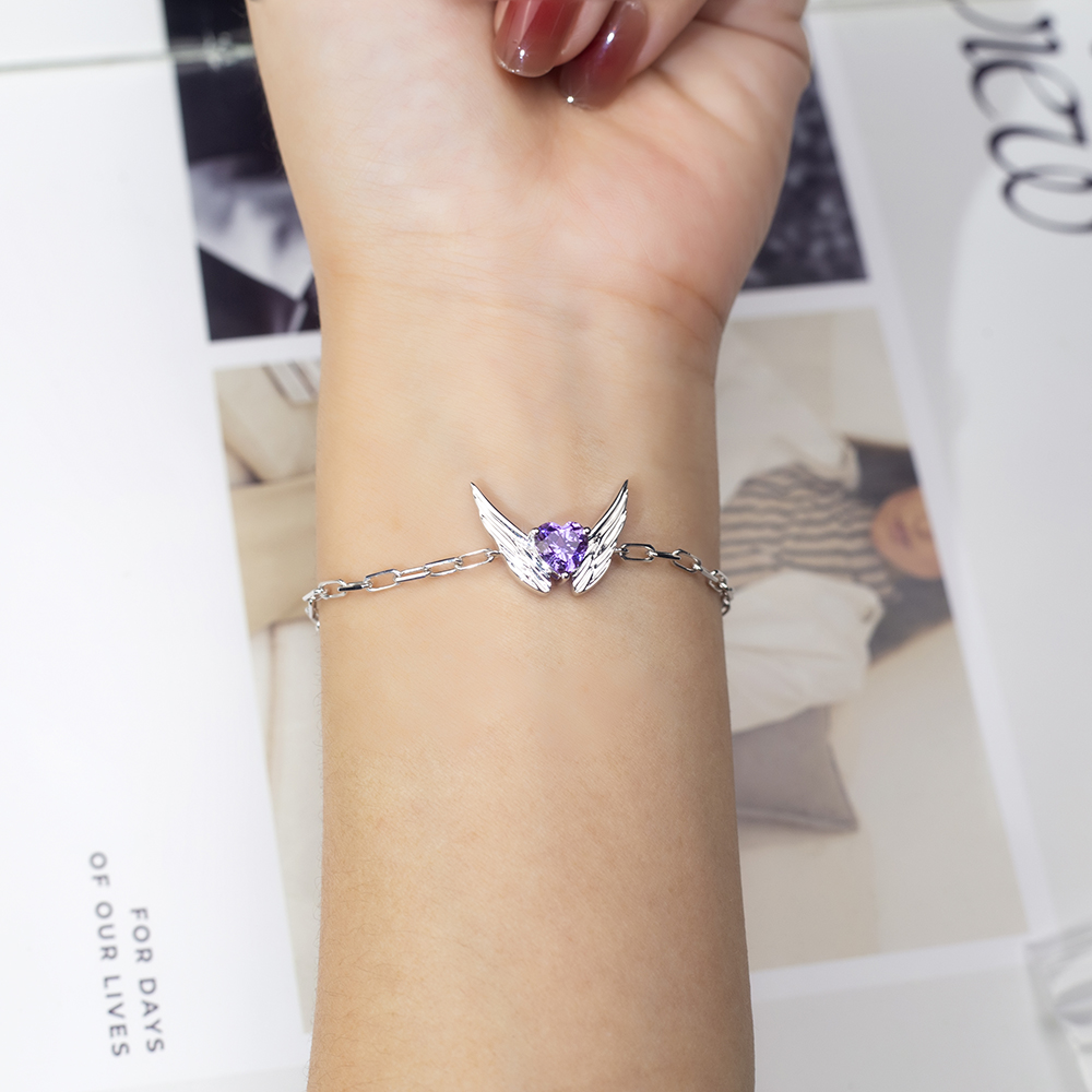 Barang kemas Messi MSB-611 Lab Grown Gemstone 9/10k/14k/18k Suaikan Gelang 8