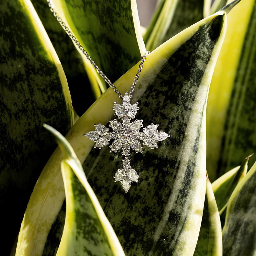  Best MSN-843 Lab Grown Diamond 18K White Gold Necklace Company - Messi Jewelry 