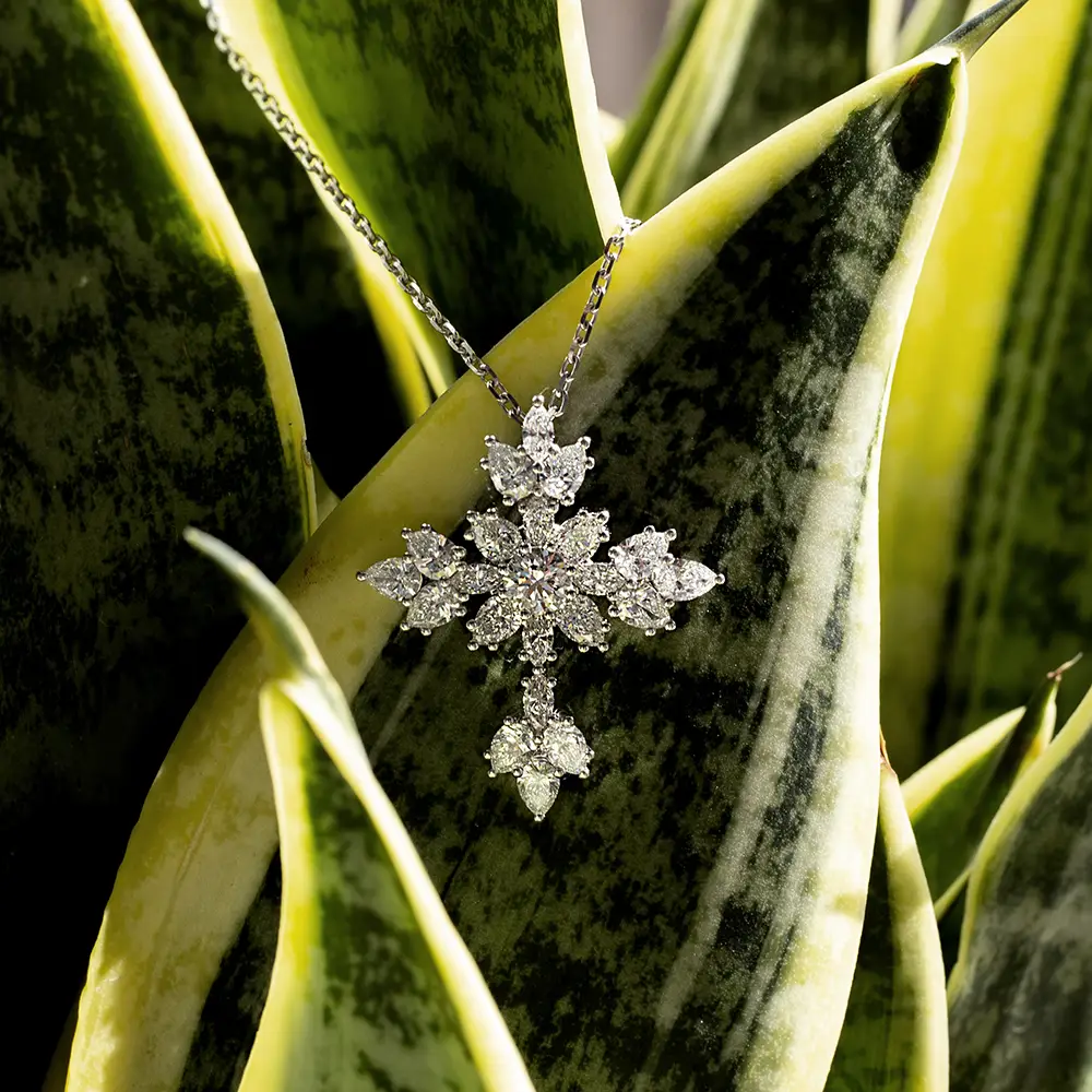 MSN -843 Lab Grown Diamond 18K White Gold Necklace - Gioielli Messi 1