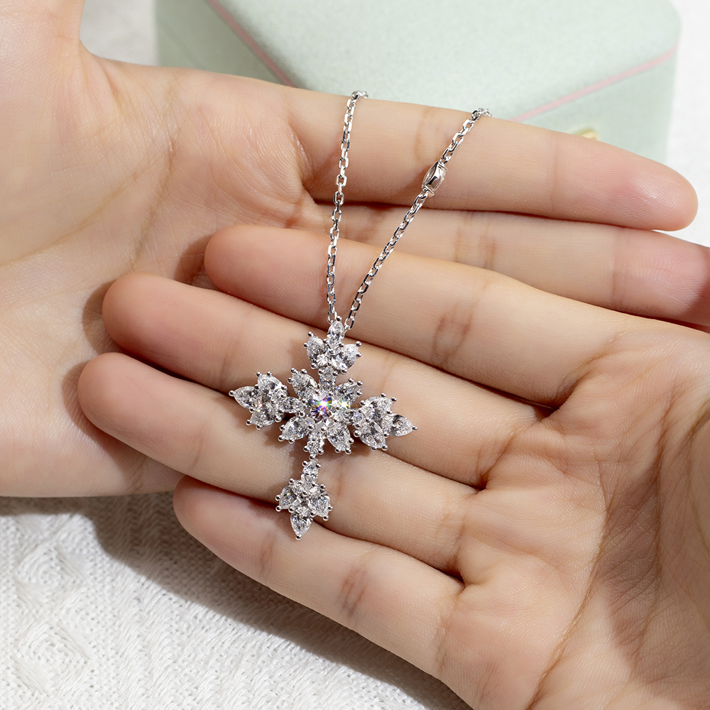 MSN-843 Lab Grown Diamond 18K White Gold Kwintas - Messi Alahas 39