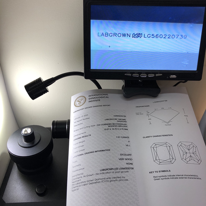 Messi Alahas Daghang carat Cushion 7.51carat H VS1 EX VG Lab Diamond LG560220739 13