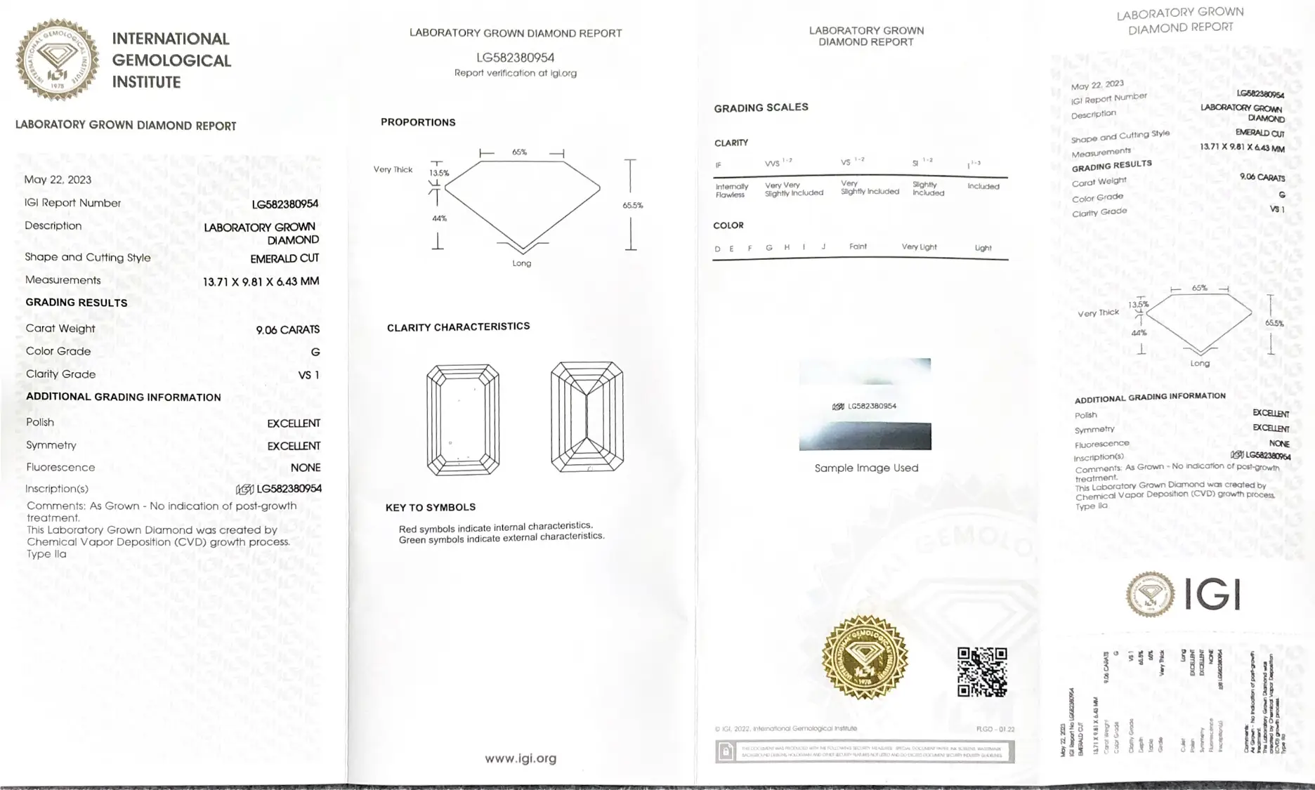 Lab Grown Diamond Emerald CVD 9.06CT G VS1 - Messi Jewelry Exquisite Diamond 3