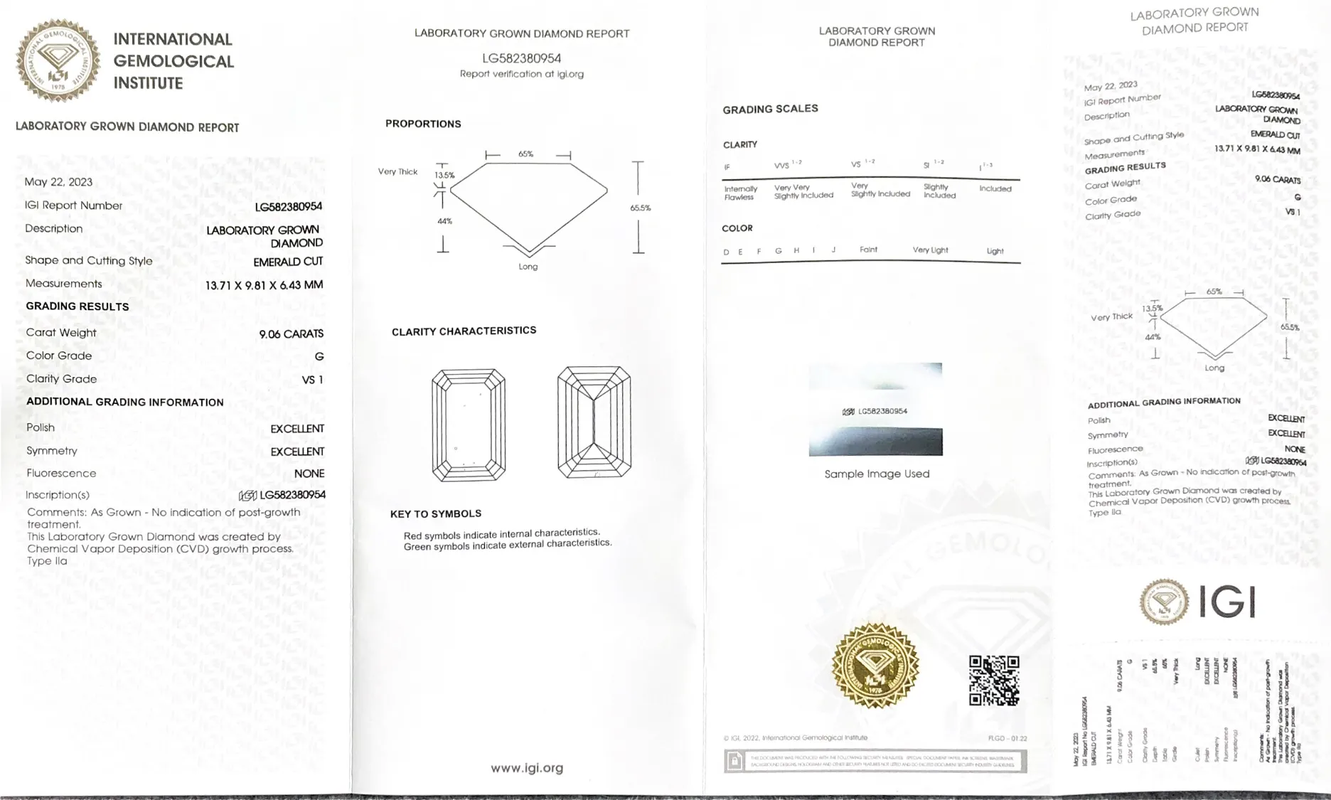 Lab Grown Diamond Emerald CVD 9.06CT G VS1 - Messi Jewelry Exquisite Diamond 3