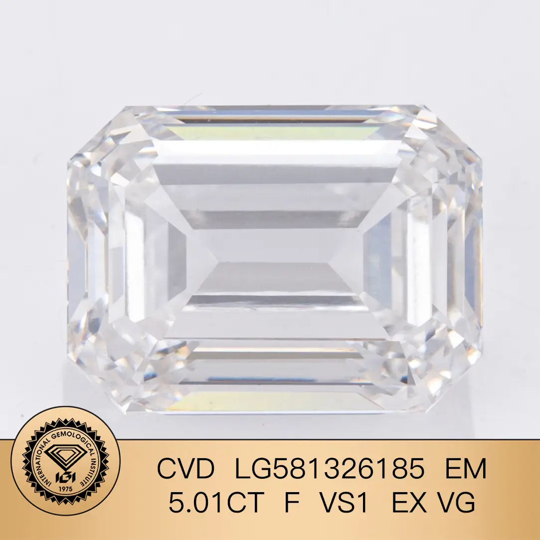 Forma di smeraldo 5.01Carat F vs1 EX VG CVD Lab Diamond Lg581326185 1
