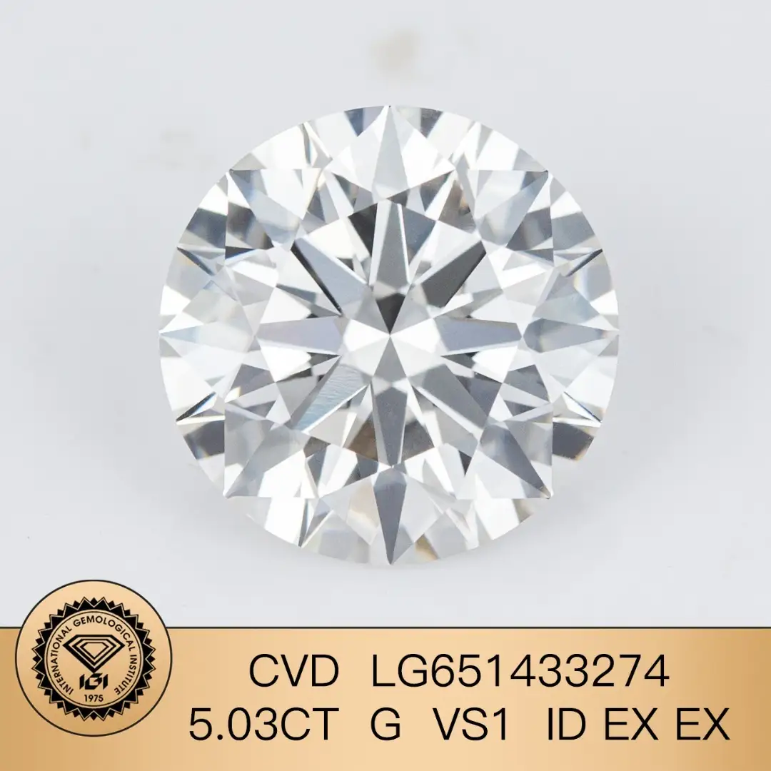 IgI Lab Diamond Round 5.03ct G VS1 ID ex CVD LG651433274 1