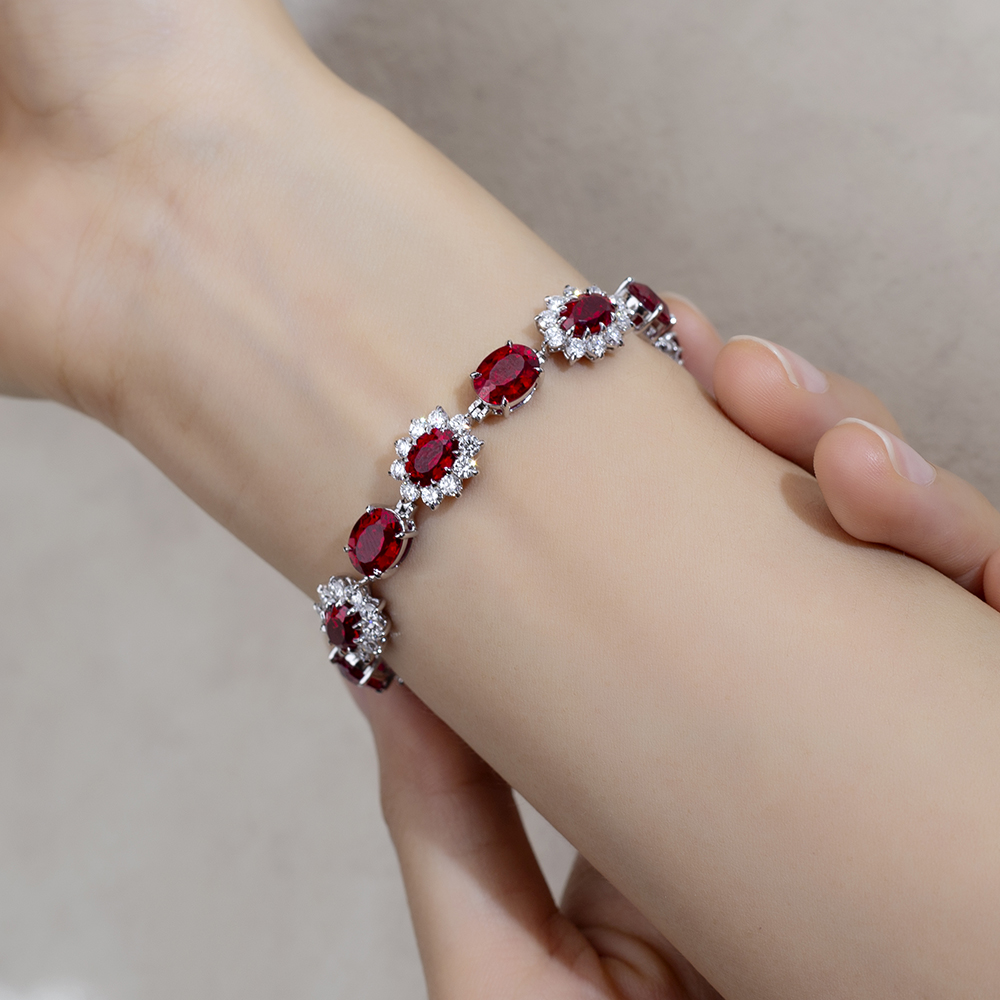 Messi Alahas MSB-621 Lab Gitubo nga Gemstone Ipasibo ang 9K/10K/14K/18K nga pulseras 9