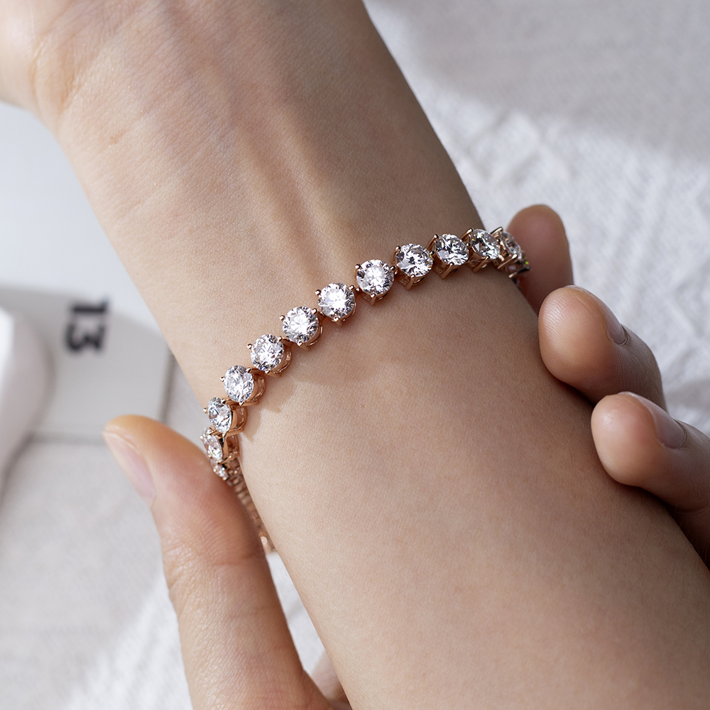 Messi Jewelry MSB-619 18K Gold Customize Lab Grown Diamond Tennis Bracelet 11