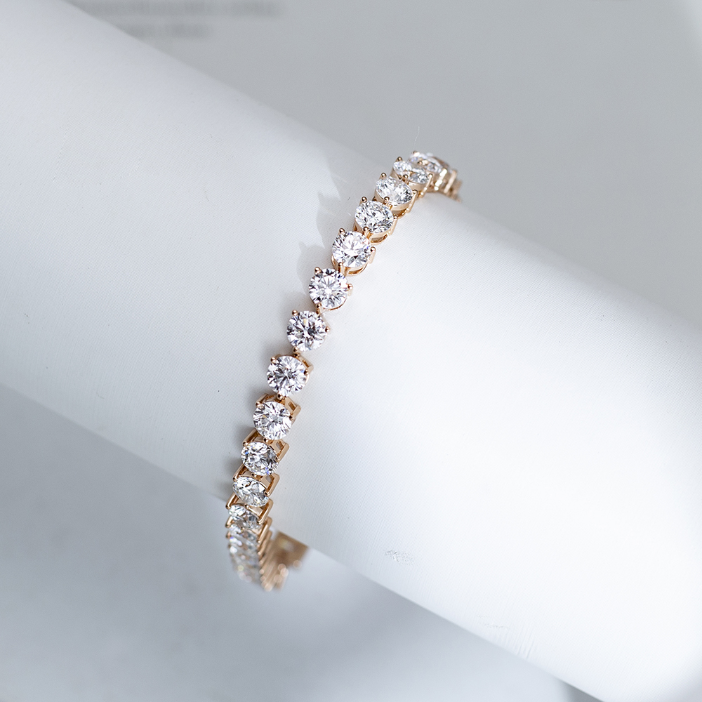 Messi Jewelry MSB-619 18K Gold Customize Lab Grown Diamond Tennis Bracelet 9