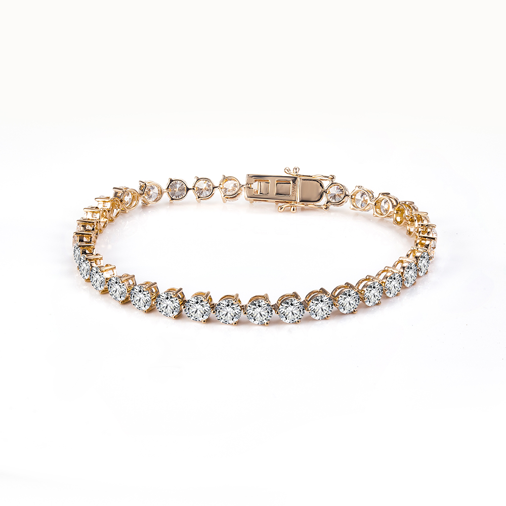 Messi Jewelry MSB-619 18K Gold Customize Lab Grown Diamond Tennis Bracelet 8