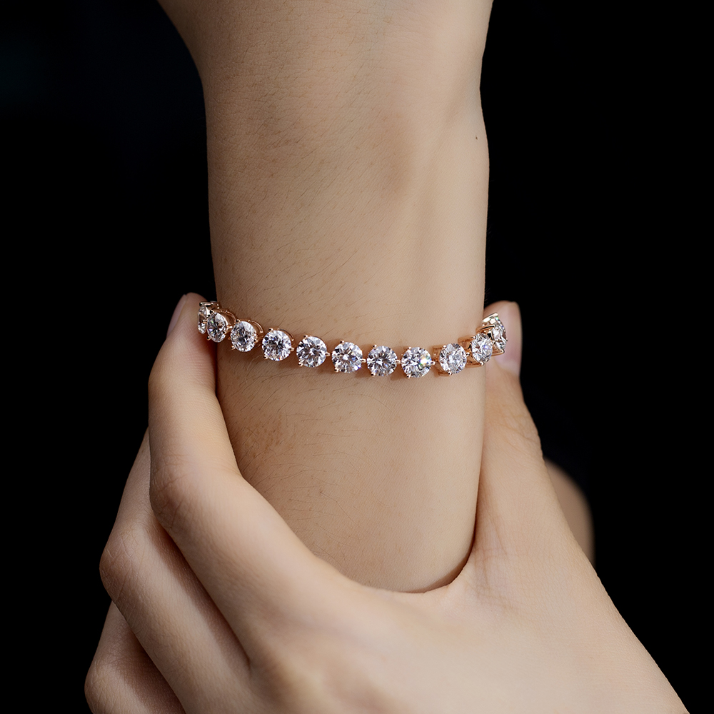 Messi Jewelry MSB-619 18K Gold Customize Lab Grown Diamond Tennis Bracelet 10