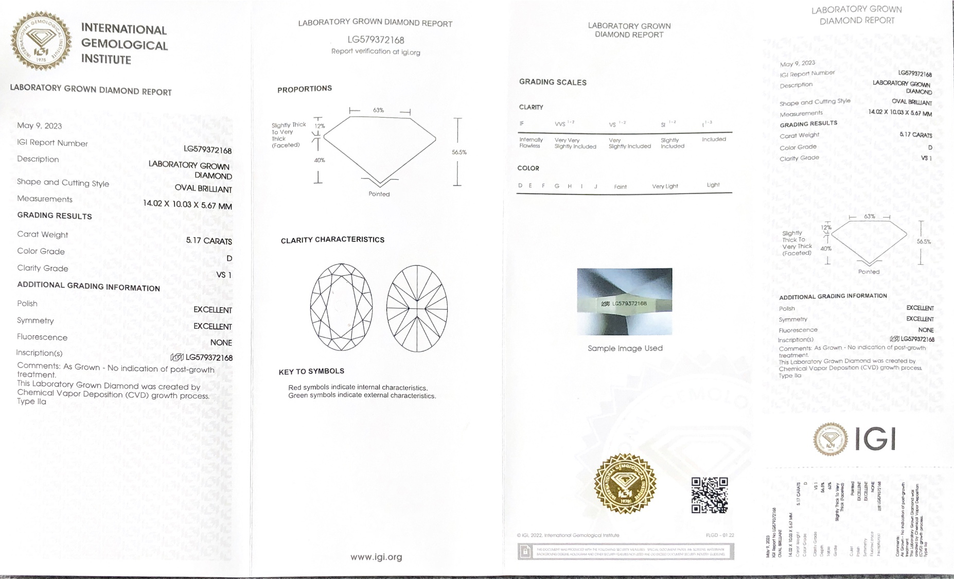 Customize Cut Oval Shape 5.17carat D VS1 EX EX CVD Lab Diamond with IGI certificate LG579372168 9