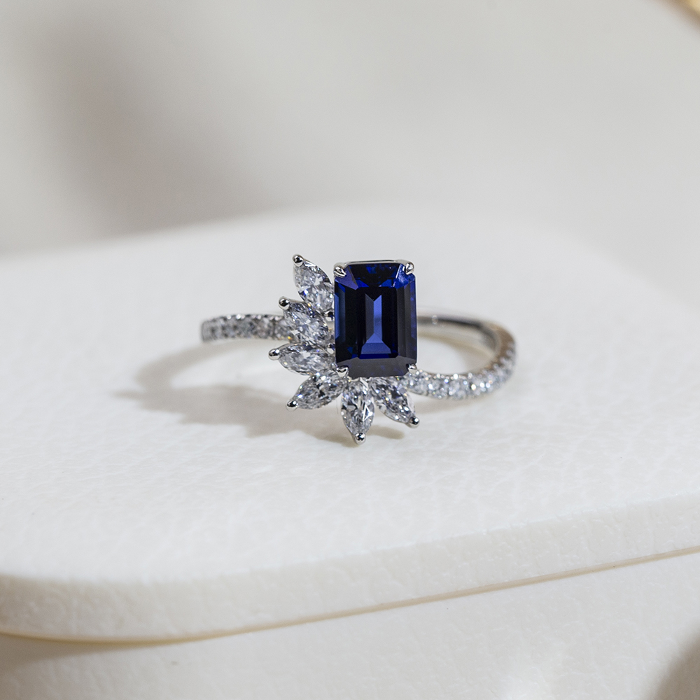 Cincin Nilam Lab Tumbuh 18K - Barang Kemas Messi 12